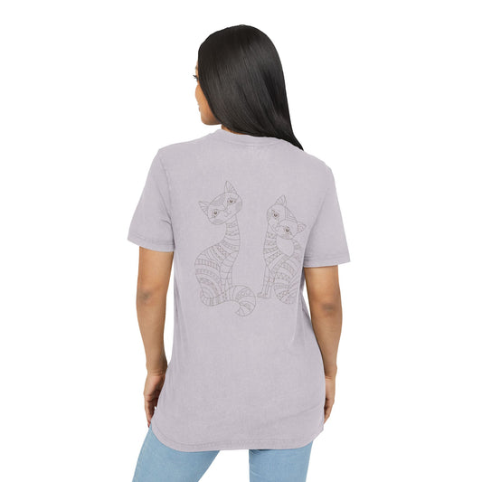 T-shirt élégant avec des chats jumeaux